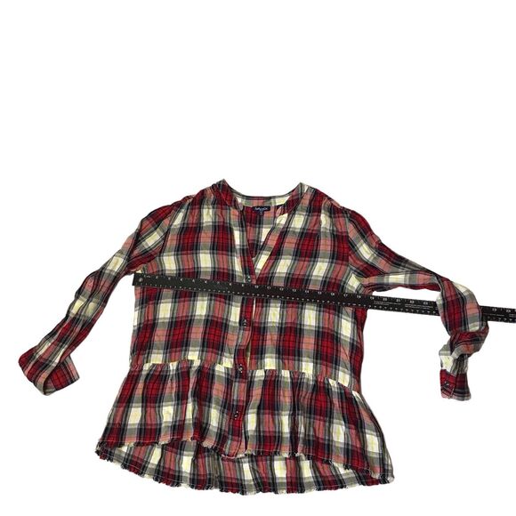 SPLENDID Women's Long Edgware Plaid Shirt Button Front Size Small‎ MSRP $128 - Picture 5 of 9